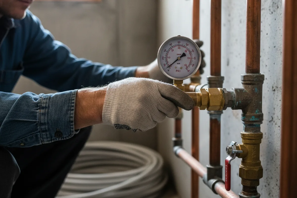 Pressure testing a repaired line during Water Line Repair in Oreana